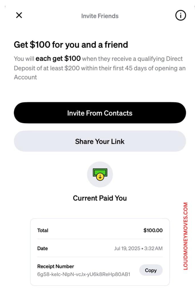 Current $100 referral bonus paid