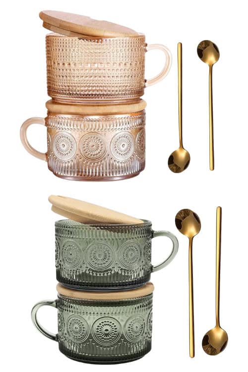 Vintage glass coffee mugs Amazon