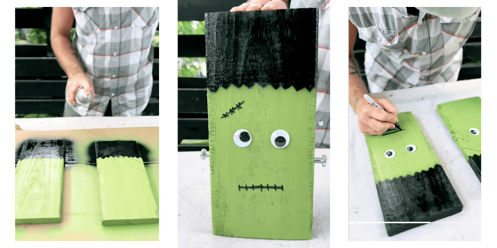 Frankenstein from recycled wood scraps