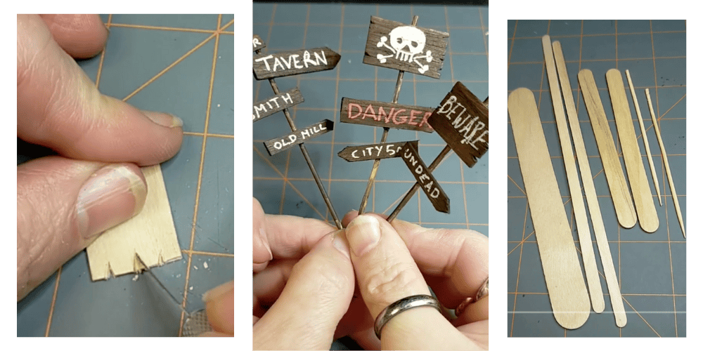 miniature wooden popsicle signs