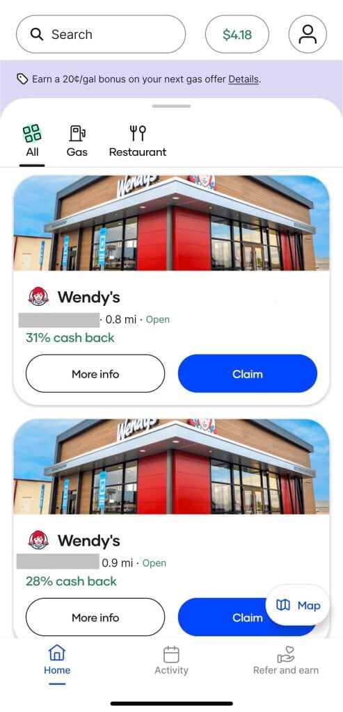 Upside app cash back offers