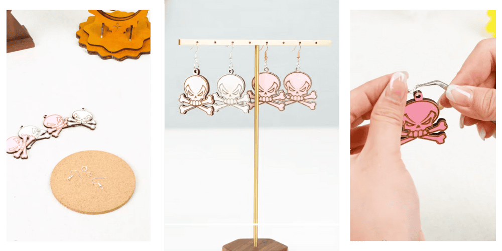 wooden Halloween earrings