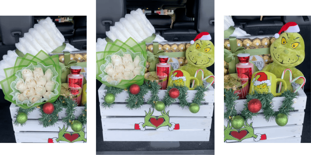 Grinch Christmas gift basket