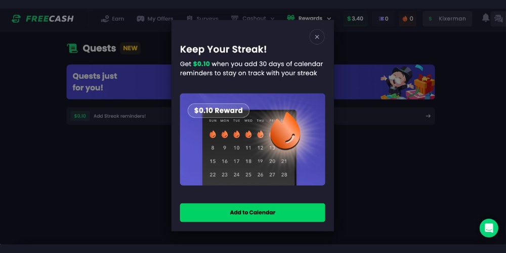 FreeCash Streak
