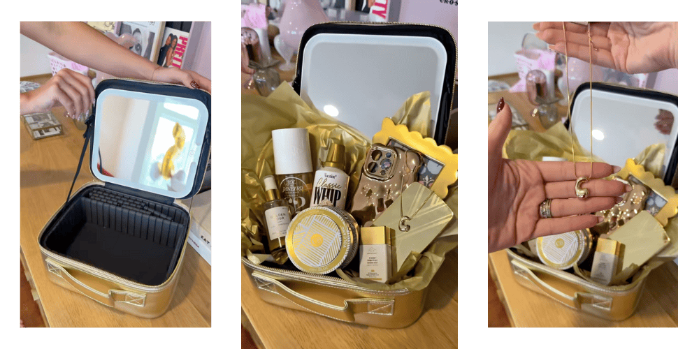 Golden birthday gift basket
