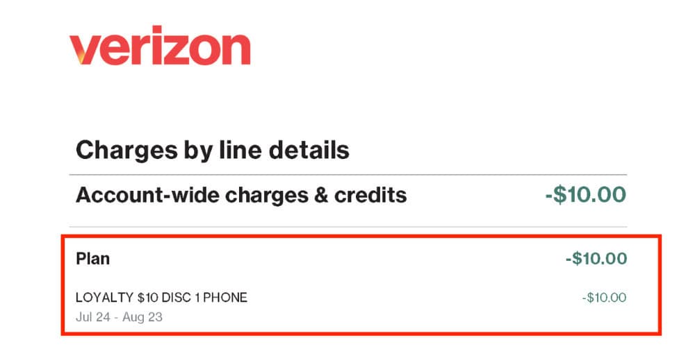 Verizon Loyalty Discount