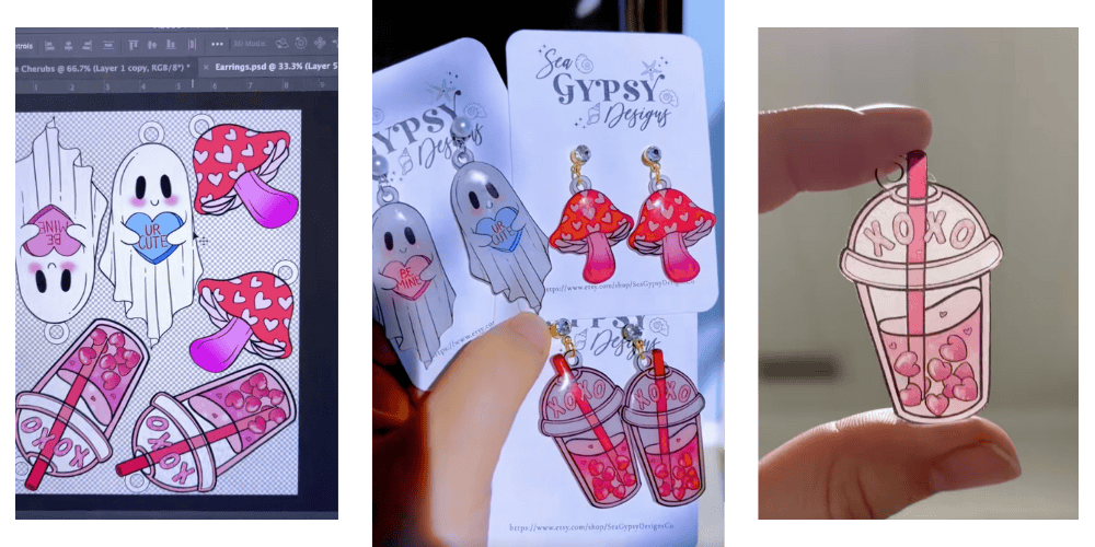 Resin Cricut Valentine's Day Earrings